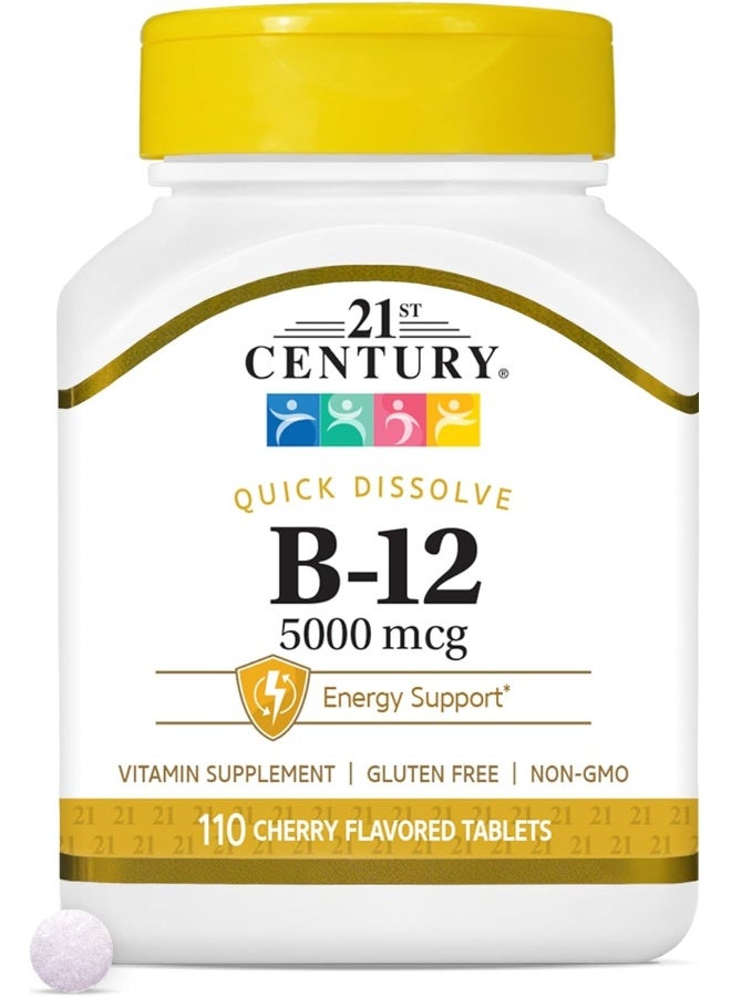 21ST CENTURY B-12، 5000 ميكروجرام، 110 قرص كرز - Image 1