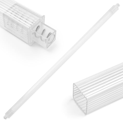 IWIWE 24 Inch Clear Square Towel Bar Replacement Rod for Ceramic Holder - Spring Loaded Adjustable Plastic Towel Rod for Bathroom and Kitchen Porcelain Holders (Reliable Plastic) - Image 1