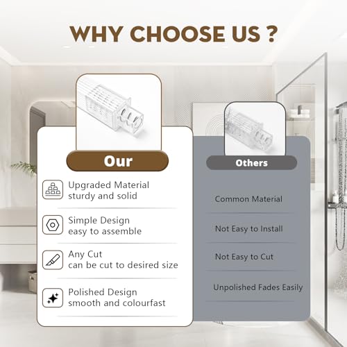 IWIWE 24 Inch Clear Square Towel Bar Replacement Rod for Ceramic Holder - Spring Loaded Adjustable Plastic Towel Rod for Bathroom and Kitchen Porcelain Holders (Reliable Plastic) - Image 5