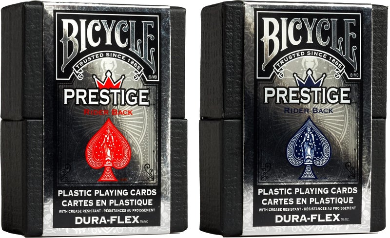 Bicycle Prestige Waterproof Plastic Playing Cards, Red and Blue 2 Pack - Image 1