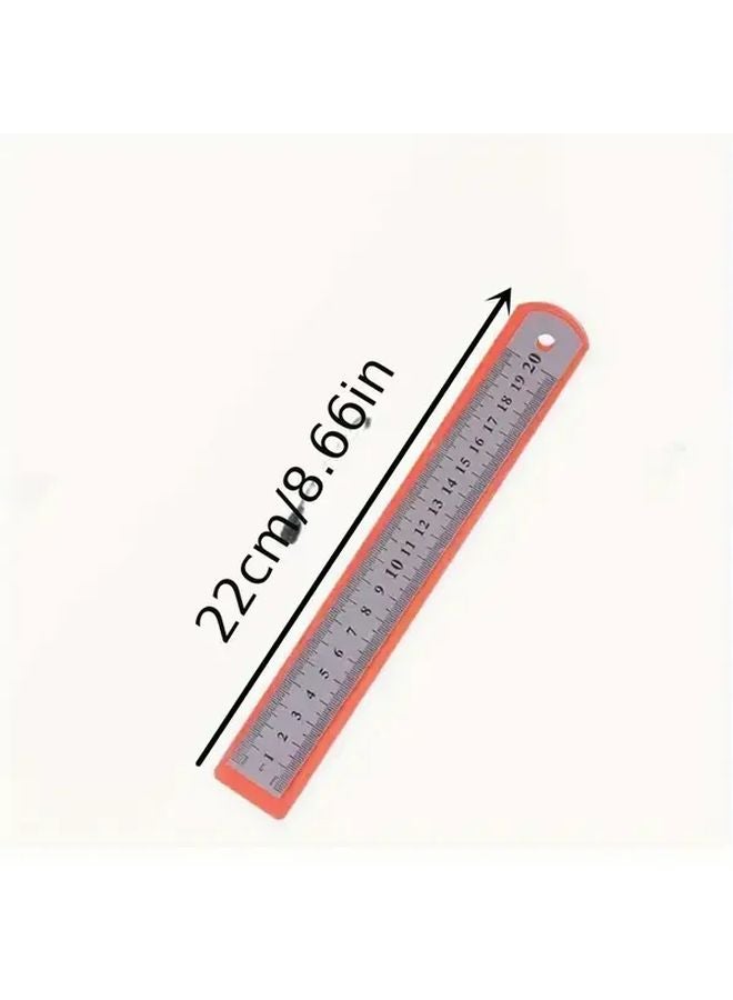 1pc Stainless Steel Ruler 7 87 Inch Metal Measuring Tool - Image 1