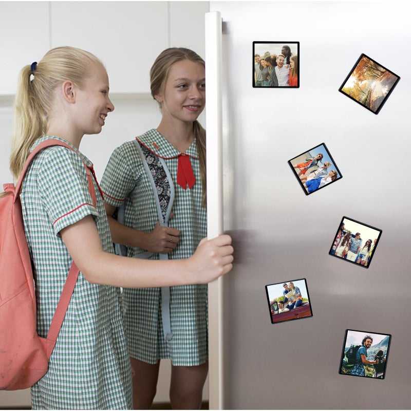 CHUNNIAO Black Magnetic Picture Frame 4X4 for Refrigerator,12 pack,Square Photo Magnets Sleeves - Image 5