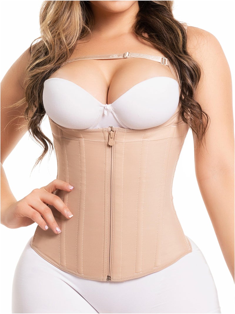 FAJAS SALOME Salome 0314 Zip Waist Trainer Vest Faja Colombiana Chaleco Cinturilla Reductora de Mujer Beige XS 