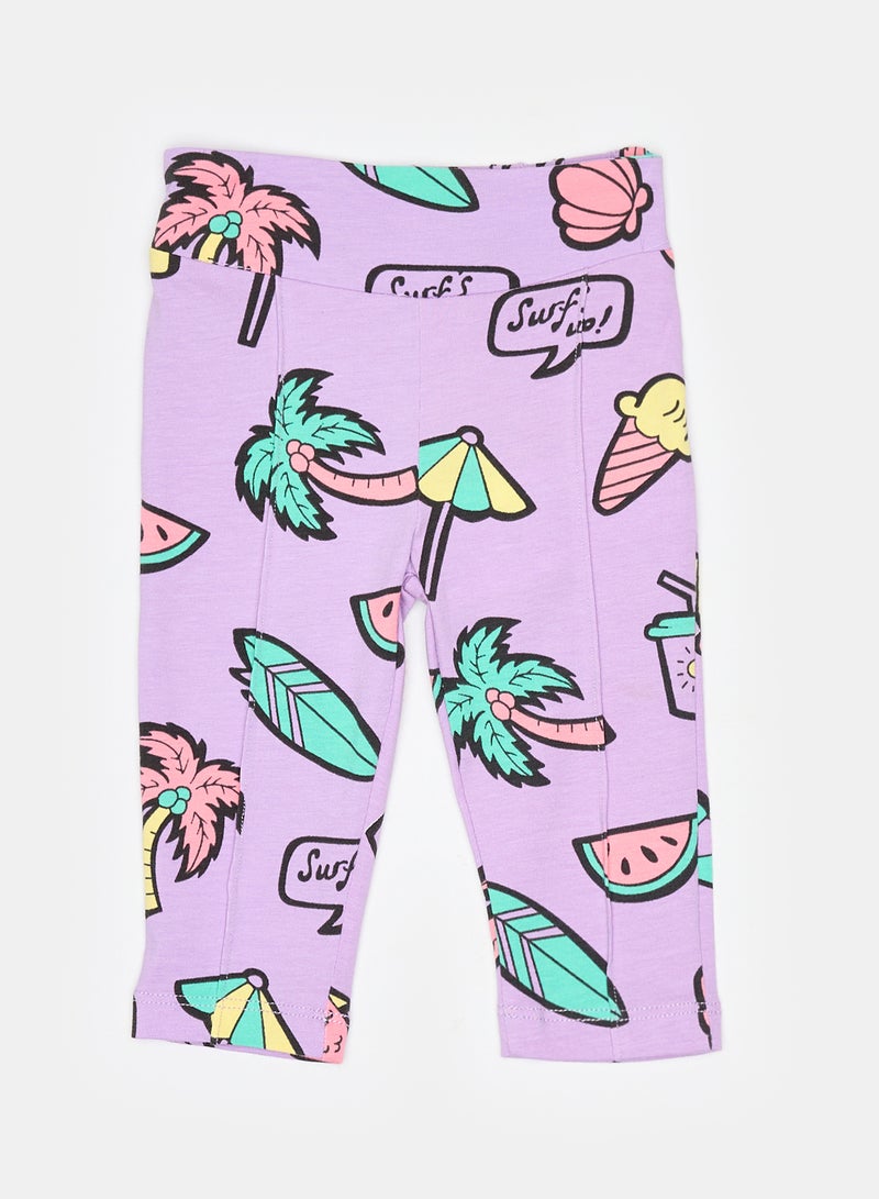 Panco Baby Girls SURF UP Multicolored Patterned Tights - Image 1