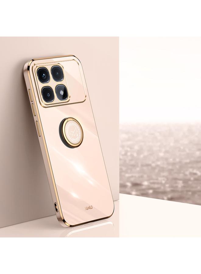 Case For Redmi K70 Ultra Straight Edge 6D Electroplate TPU Phone Case with Ring Holder