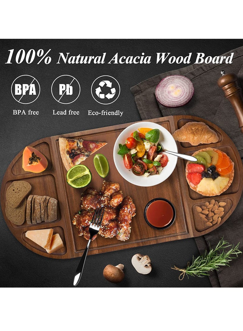 عام لوح تقطيع شرائح اللحم الخشبي، صينية شبه دائرية، صينية خبز غربية، طبق جبن، لوح تقطيع للمطبخ - Image 2