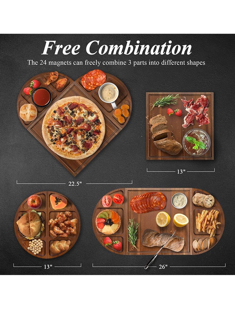 عام لوح تقطيع شرائح اللحم الخشبي، صينية شبه دائرية، صينية خبز غربية، طبق جبن، لوح تقطيع للمطبخ - Image 4