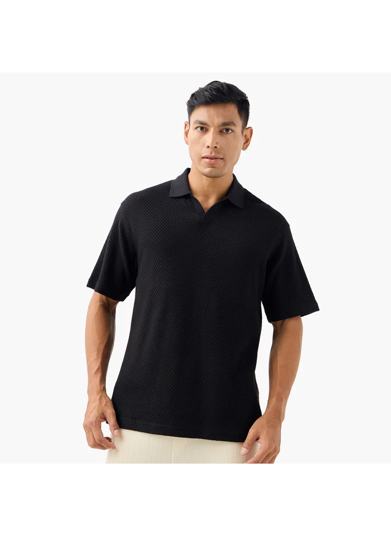 Iconic Textured Polo T-shirt
