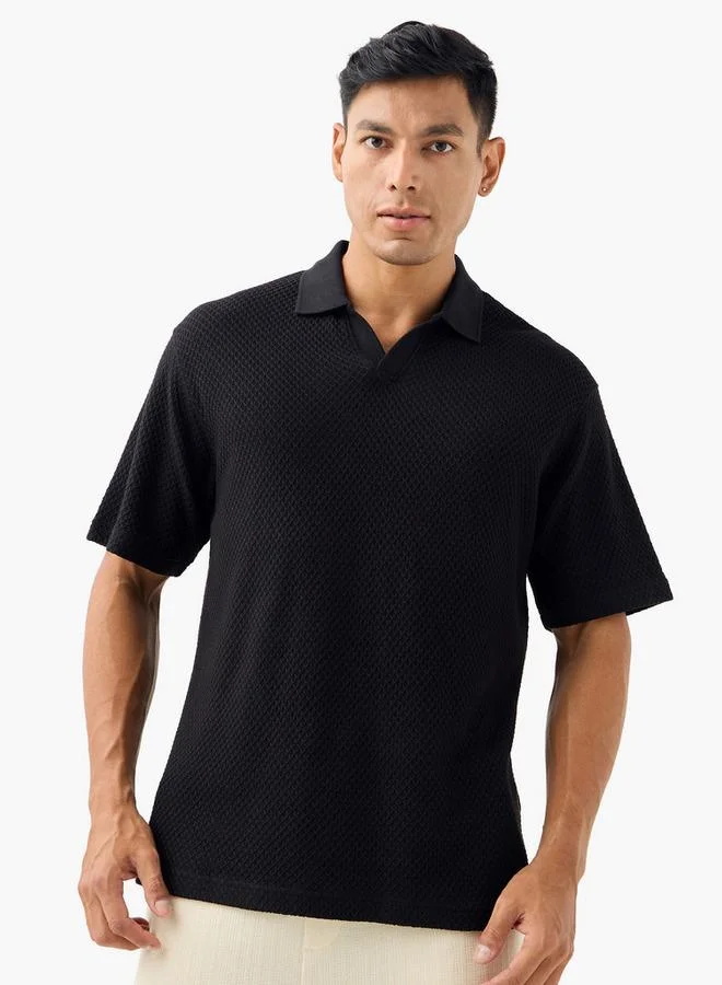 Iconic Textured Polo T-shirt