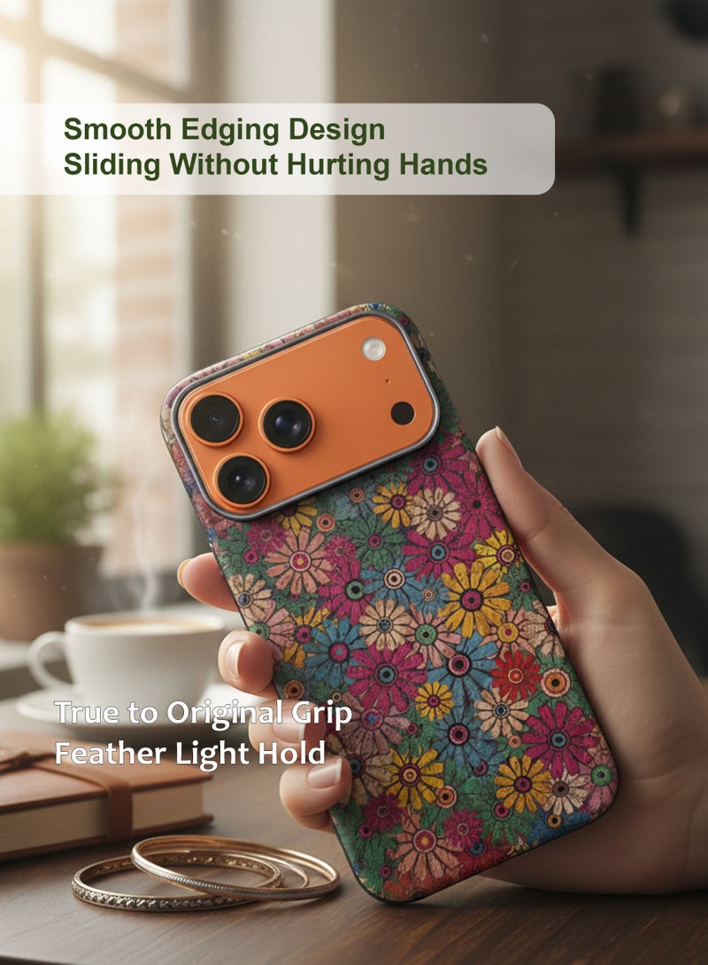 جراب حماية خلفي من الجلد بنقشة عرقية لهاتف آيفون 17 برو ماكس - مقاوم للصدمات، مضاد لبصمات الأصابع، غطاء خلفي ناعم لطيف على البشرة، يوفر حماية خلفية متينة، تصميم أنيق. - Image 4