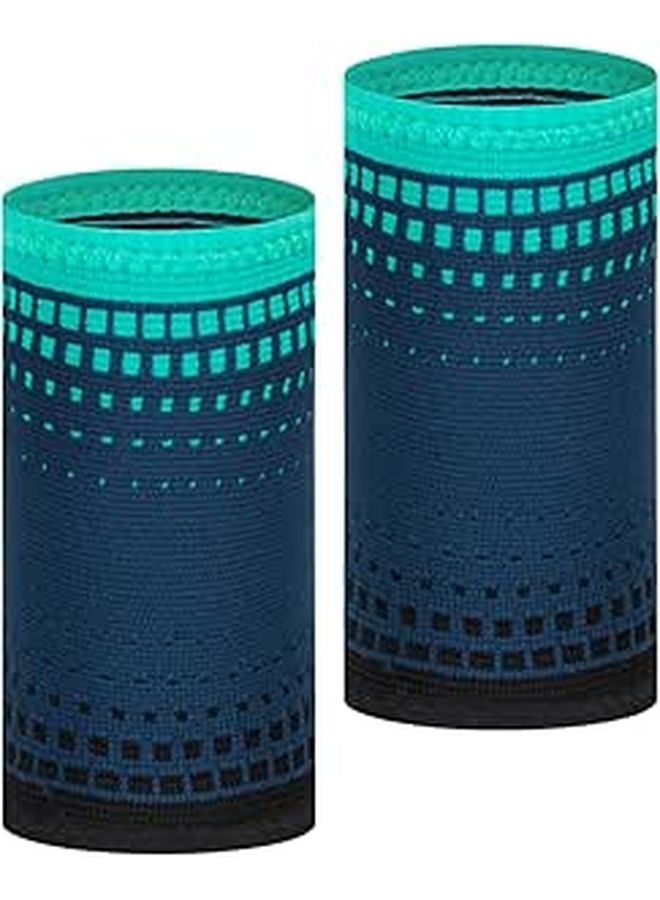 Navy Blue Compression Wrist Sleeves 2 Pack Wear Resistant Support For Sports Gym Fitness - Image 1