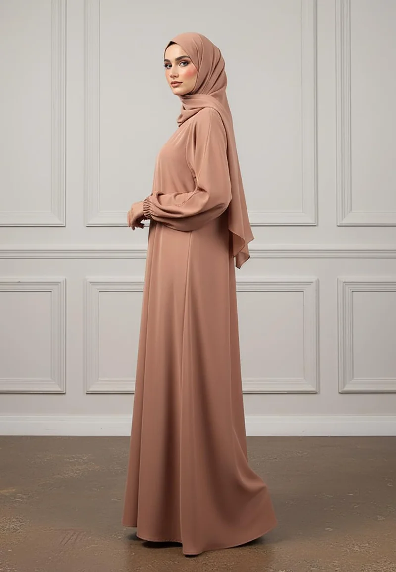 نخبة The Elegant Minimalist Bishop-Sleeve Abaya-889