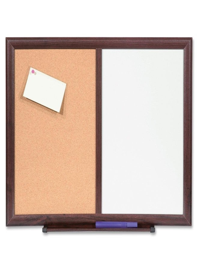 Lorell Bulletin Board Combo, Dry-Erase/Cork, 24"x18", Mahogany Frame (LLR84270) - Image 1