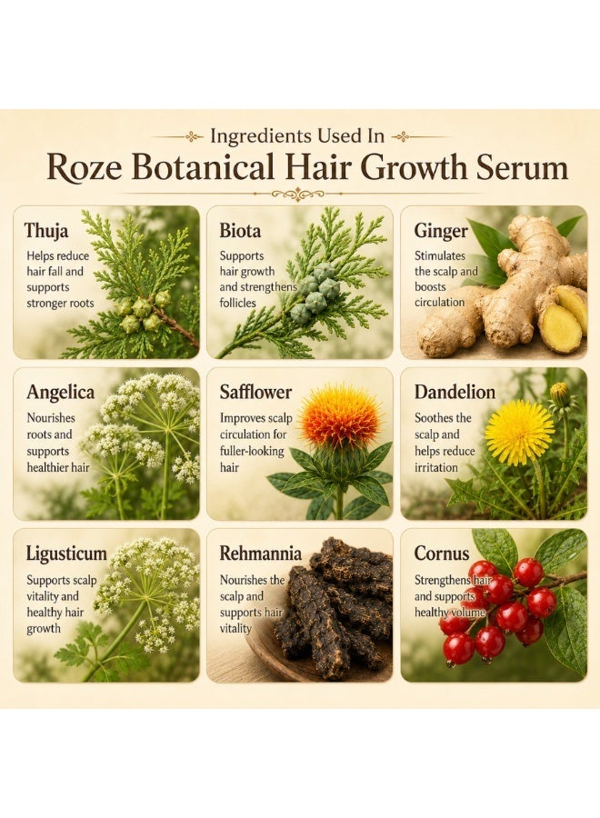 Roze Botonical Hair Growth Serum | Stops Hair Fall | Boost New Hair Growth | Guaranteed results from 30 days | 500ml - Image 5