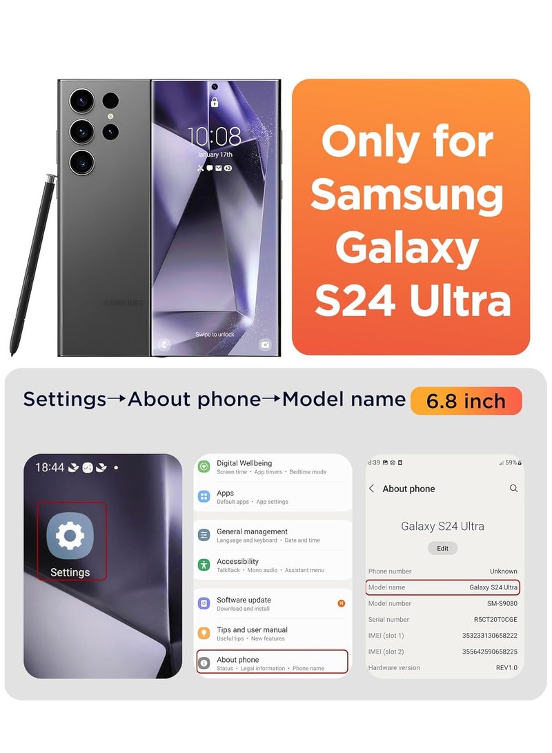 Samsung Galaxy S24 Ultra Clear Case Anti-Yellowing Shockproof Cover For Galaxy S24 Ultra Soft Edge Ultra Clear Case for Samsung Galaxy S24 Ultra 6.8-inch - Image 2