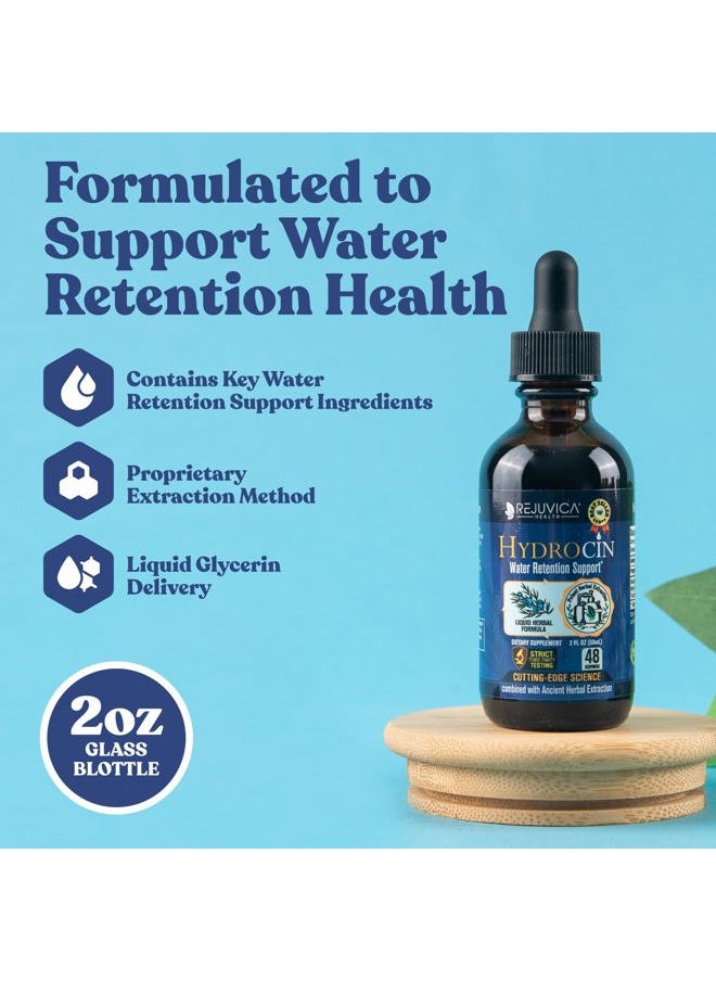 Rejuvica Health - Hydrocin - Advanced Diuretic Water Retention Support Supplement - Liquid Delivery for Better Absorption - Dandelion, Uva Ursi, Juniper Berry, Celery Seed, Green Tea & More! - Image 1