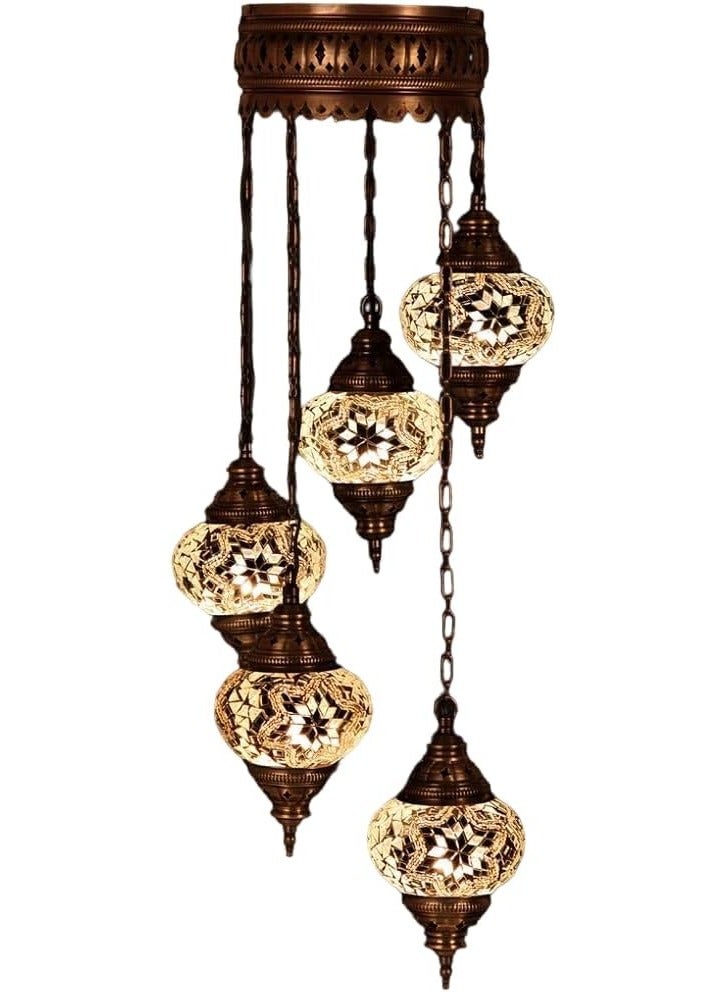 Quick Cart Turkish Arabian Mosaic Lamp With 3 Globe Floor Stand Light | Antique Lantern Perfect for House warming, Birthday & Anniversery Party Gift | Perfect For Office & Hotel 