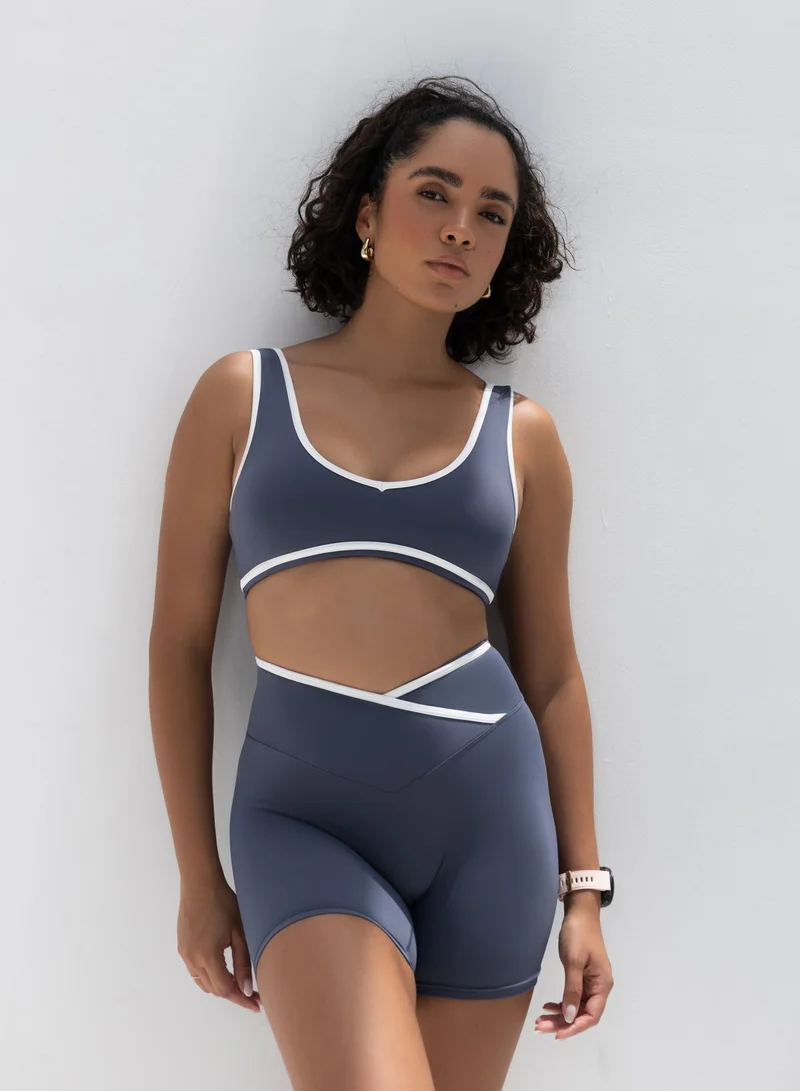 Mohuki Blue Grey Contour Active Short for Women | Best Price UAE