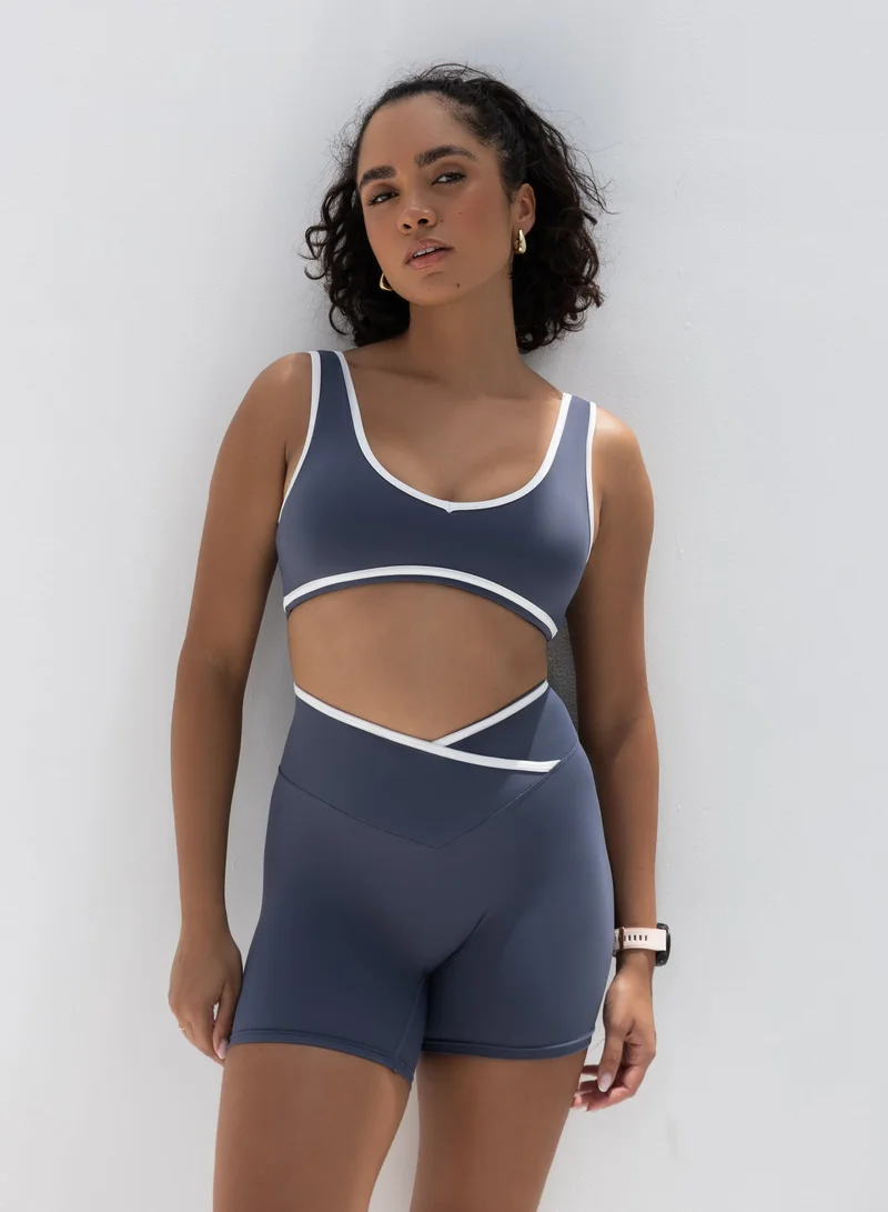Mohuki Blue Grey Contour Active Short for Women | Best Price UAE