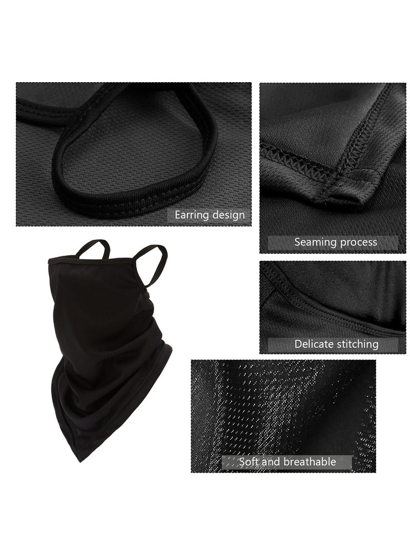 2 Pack Unisex Bandana Face Mask Scarf Balaclava Neck Gaiters Dust Cloth Washable Wind Motorcycle Mask Women Men UV Protection Reusable Breathable Cover Outdoor Cycling Ear Loops Stretchy Rave - Image 5