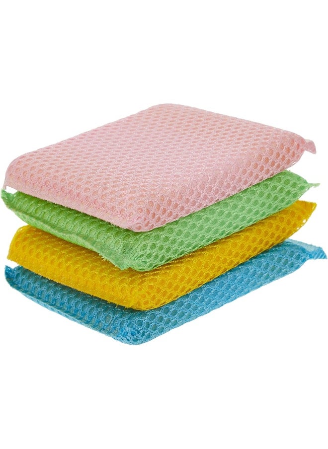 DELCASA Delcasa DC3027 Multipurpose Scouring Scrubber Set 4-Pieces, Multicolor  - Image 2