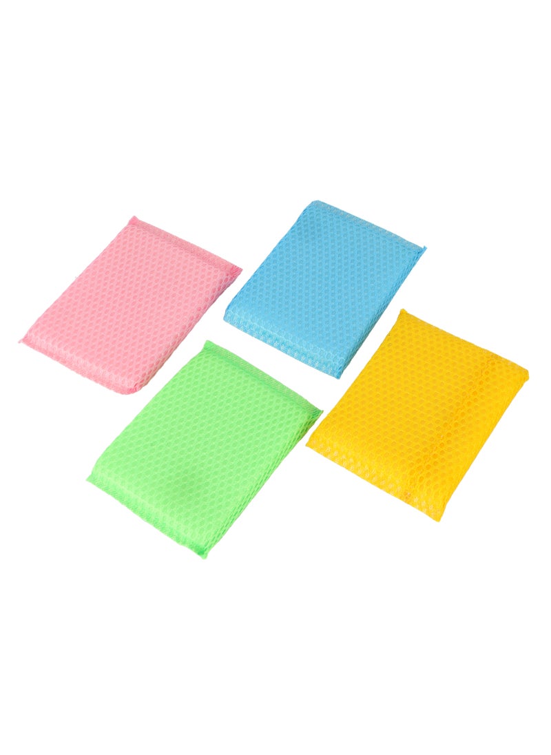 DELCASA Delcasa DC3027 Multipurpose Scouring Scrubber Set 4-Pieces, Multicolor  - Image 4