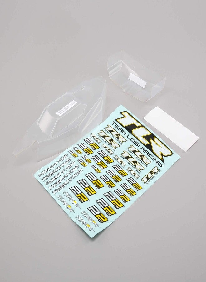 TEAM LOSI RACING Light Weight Body and Wing, Clear with Stickers: 22 4.0, TLR230010 - Image 1