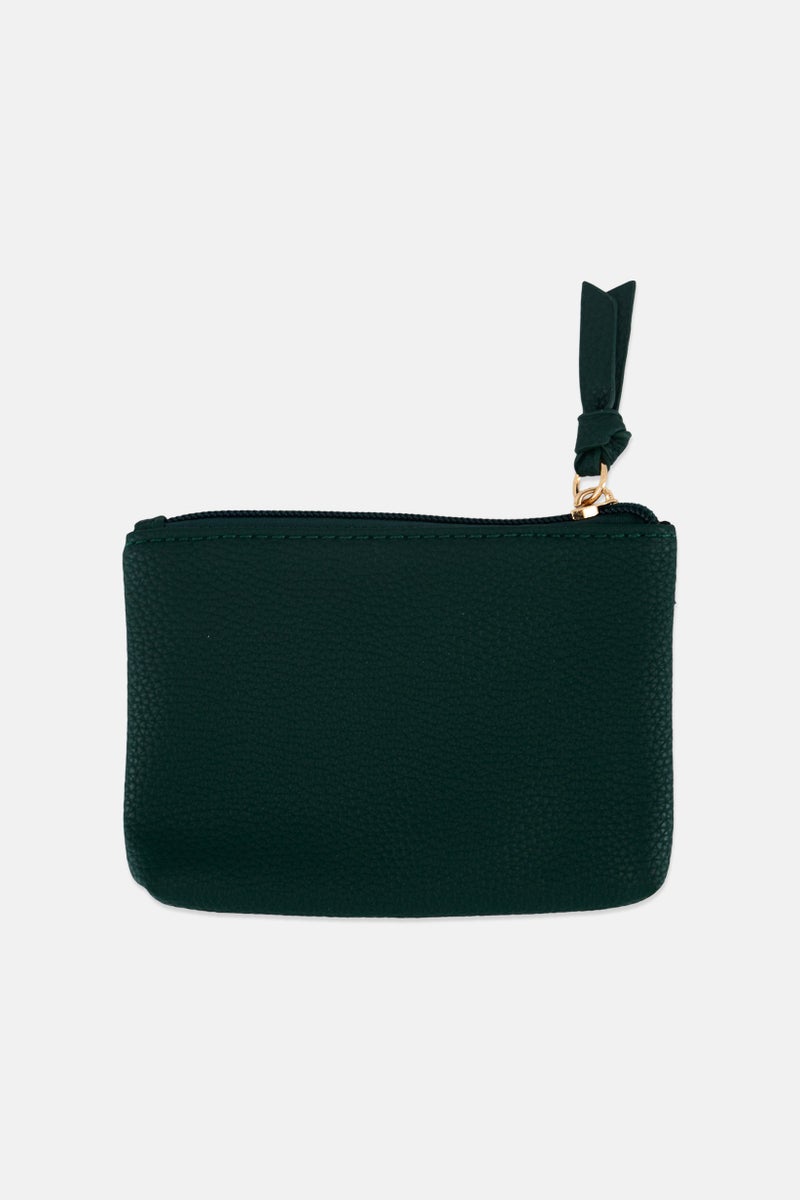 Caracol Women Textured Pouch 10 H x 14 L x 1 W Cm, Green - Image 2
