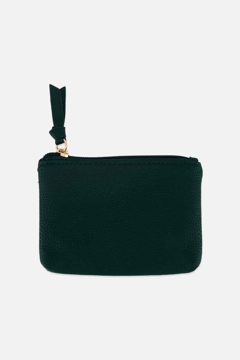 Caracol Women Textured Pouch 10 H x 14 L x 1 W Cm, Green - Image 1