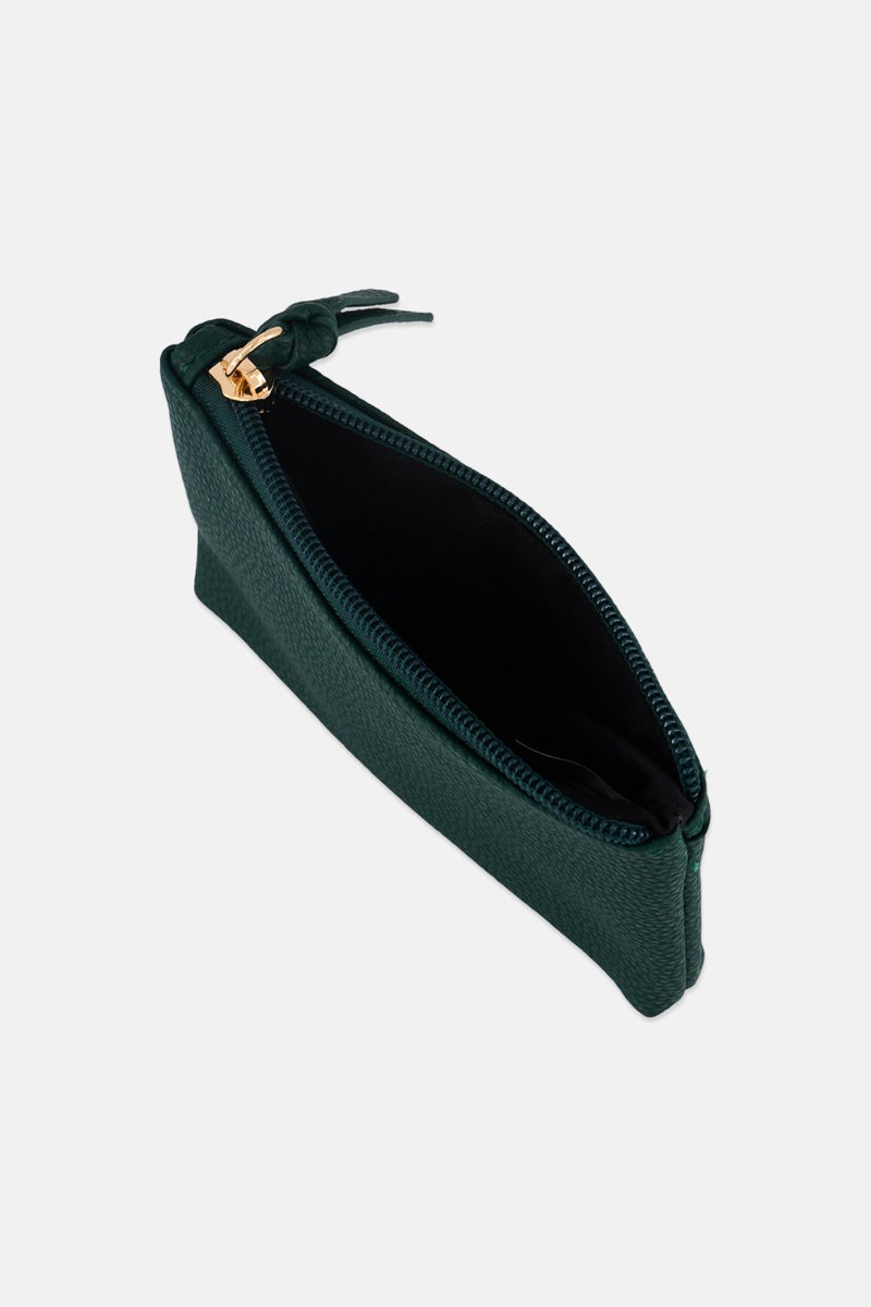 Caracol Women Textured Pouch 10 H x 14 L x 1 W Cm, Green - Image 3