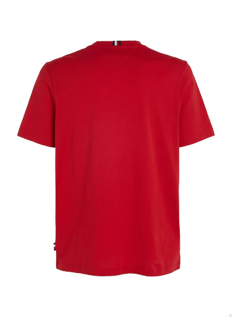 TOMMY HILFIGER Men's Hilfiger 1985 Collection Featuring a Crew Neck T-Shirt - Cotton, Red