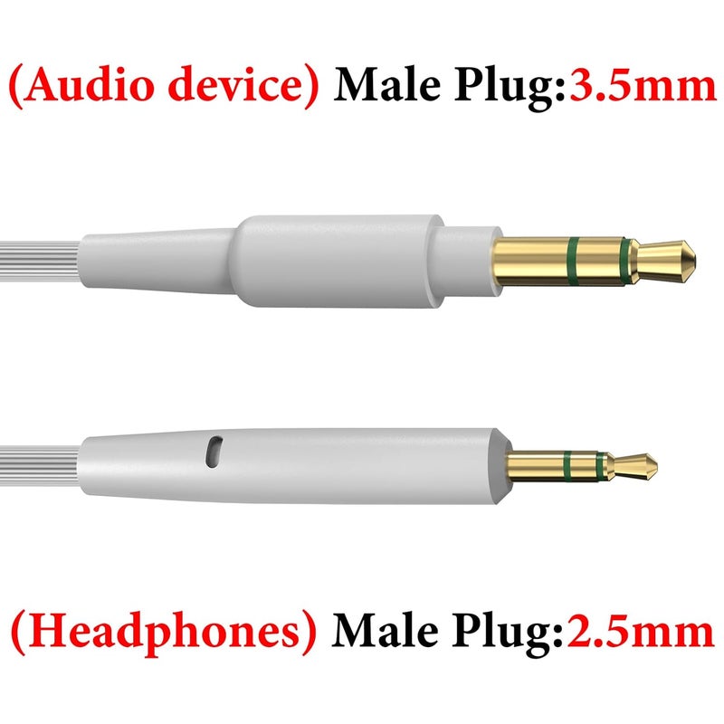 جيكريا كابل صوت متوافق مع سماعات Bose 700 وQuietComfort Ultra وQC 45/35II/35/25/SE، كابل استريو بديل من 3.5 مم إلى 2.5 مم (4 قدم/1.2 متر) - Image 3