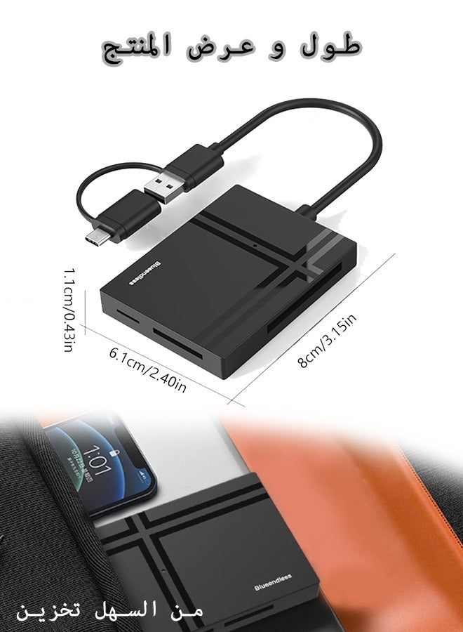5Gbps USB3.0 Type-C Card Reader 5 in 1 Multifunction TF-SD-XD-CF-MS Secure Digital Memory Card Reader No Drive Need CF-XD-TF-SD-MS Memory Card 5-in-1 Expander