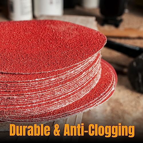 POWERTEC 3 PCS 60 Grit 12 Inch PSA Sanding Discs, Self Stick Adhesive Sandpaper, 12" for Drywall, Woodworking, Paint, Epoxy with Random Orbital Sanders, DA Sanders, 6x48 Belt Disc Sander (110383) - Image 4