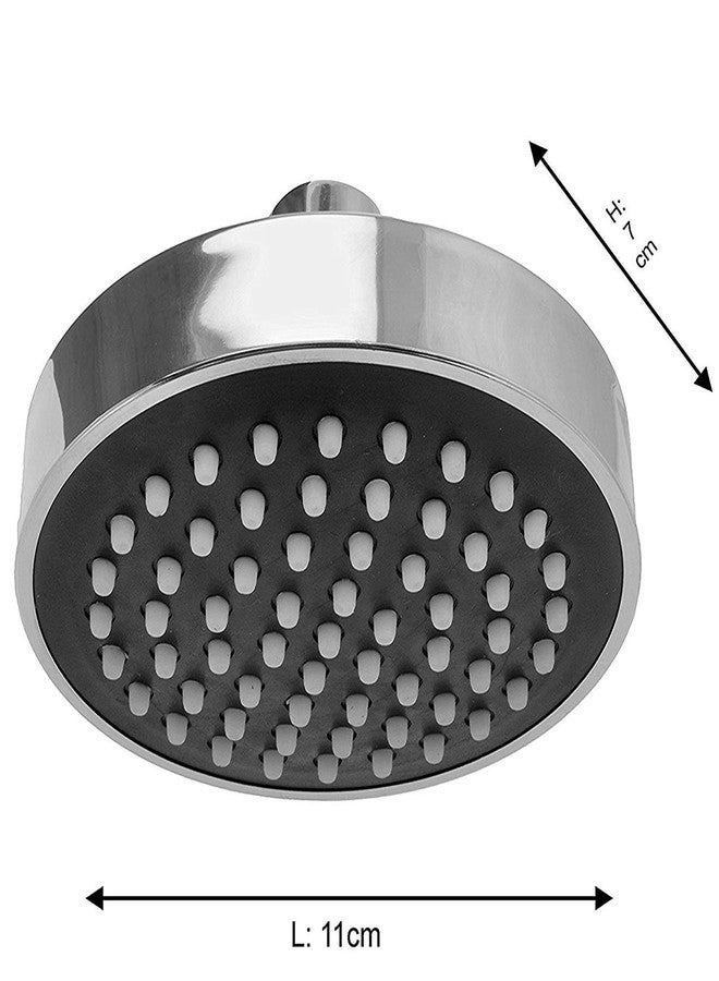 RSP Quality Bit Shower Head - Moon Plastic Over Head Shower (Silver, Chrome Finish, 4 inches) - Image 2