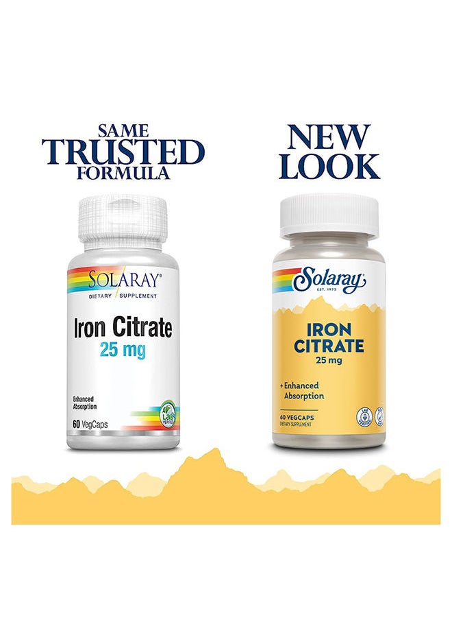 Solaray Iron Citrate 25 mg Veg Capsules 60's  - Image 2