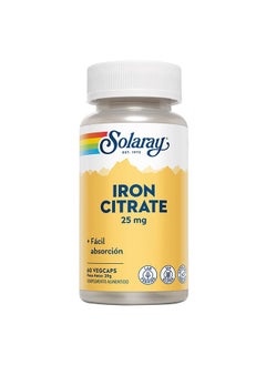 Solaray كبسولات سيترات الحديد 25 مجم نباتية، 60 كبسولة  - Image 1