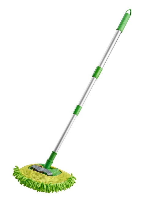 Car Cleaning Mop-Green- Dual-Mode Washable Microfiber Head with Non-Slip Ergonomic Handle -Scratch-Free Cleaning for Car Exterior, Interior, Windows, Dashboard, and Multi-Surface Household Use