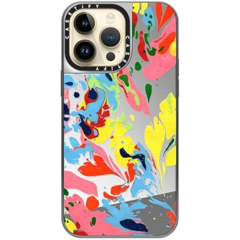 Casetify Mirror Case for iPhone 14 Pro Max 【Reflective / 4.9ft Drop Protection/Compatible with Magsafe】 - She's A Rainbow - Silver on Silver - Image 4