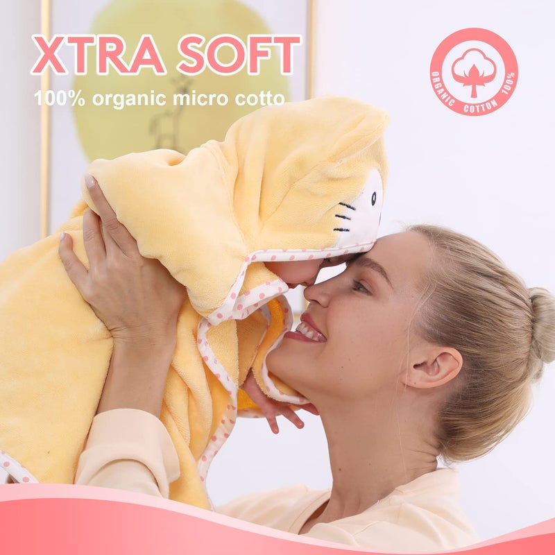 Tbezy Baby Hooded Towel With Unique Animal Design Ultra Soft Thick Cotton Bath Towel For Newborn (Tiger) - Image 3