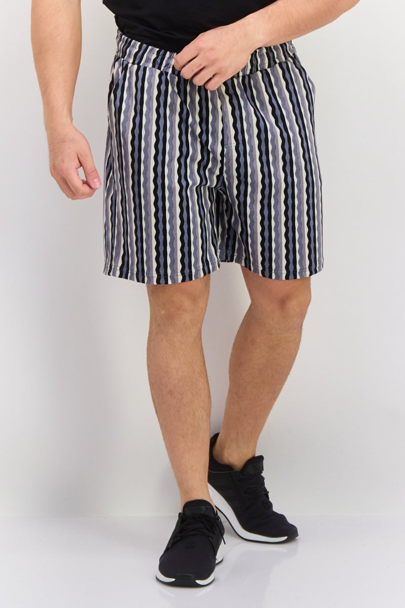 Original Paperbacks Men Stripe Basic Shorts, Black - Image 1