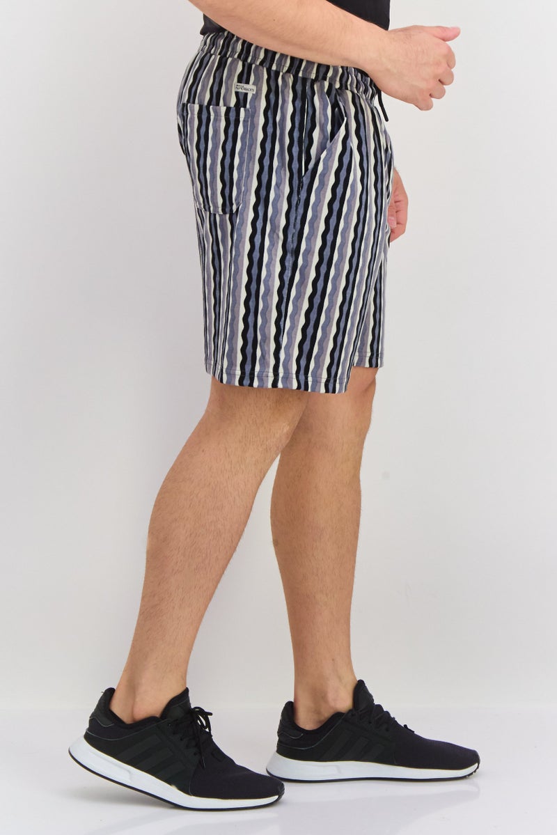 Original Paperbacks Men Stripe Basic Shorts, Black - Image 3
