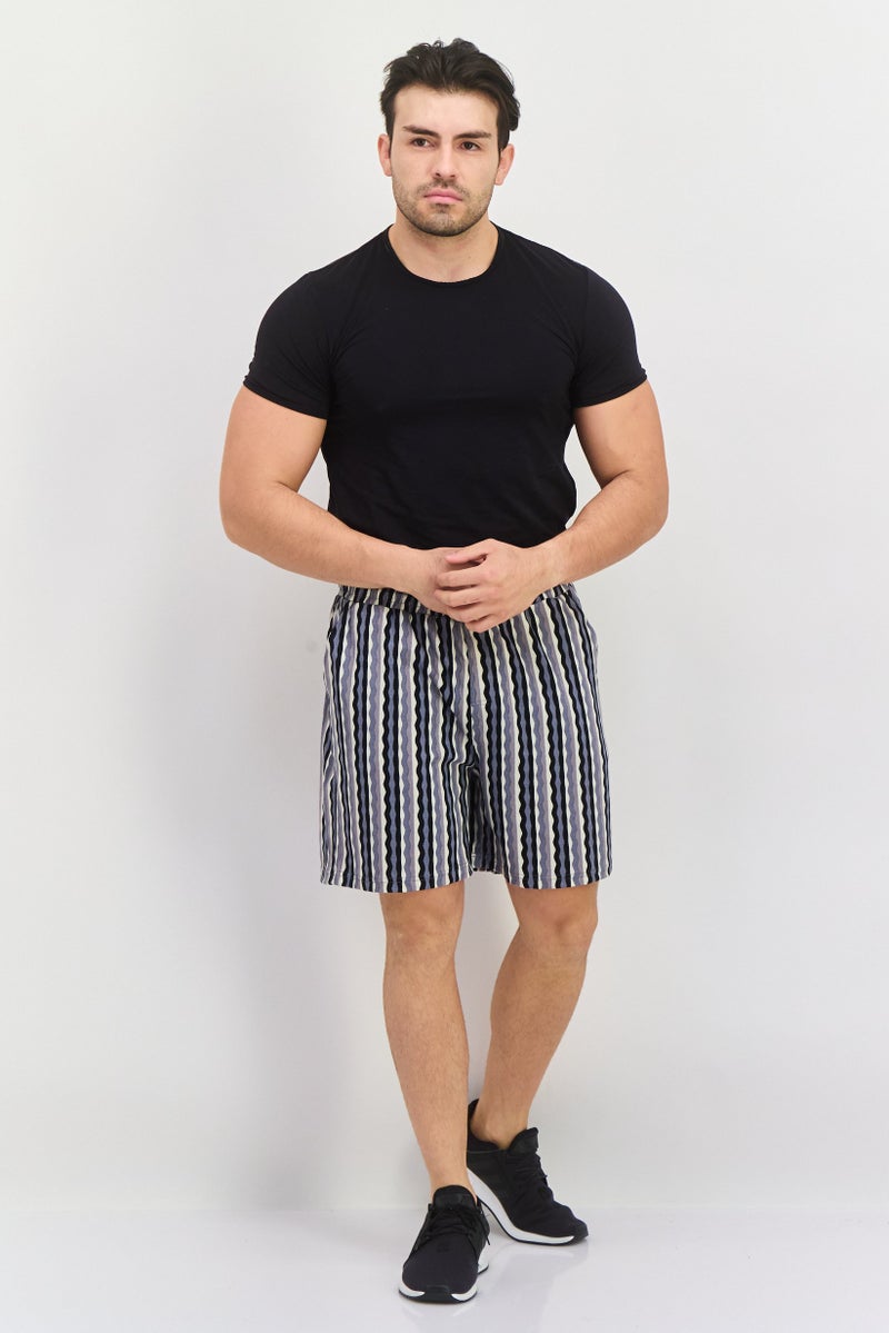 Original Paperbacks Men Stripe Basic Shorts, Black - Image 2