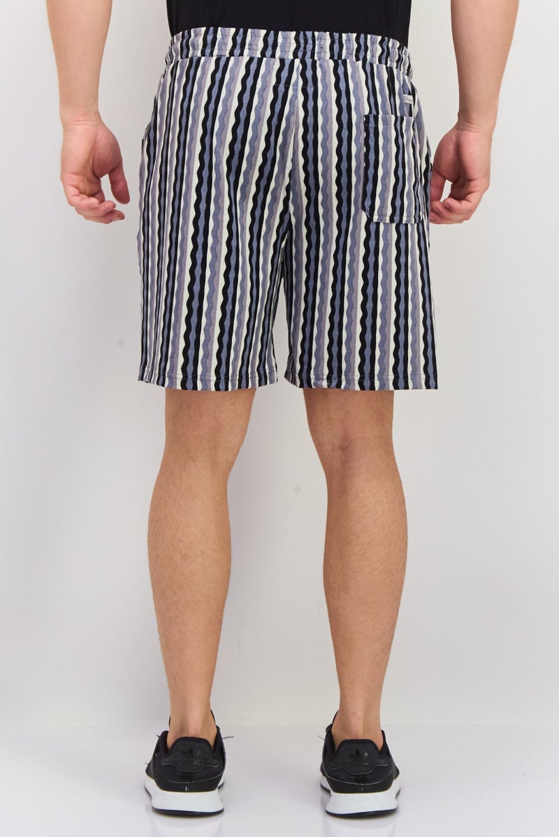 Original Paperbacks Men Stripe Basic Shorts, Black - Image 4