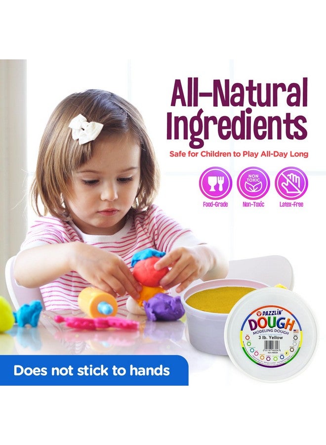 Hygloss Play Modeling Dough - Yellow Dough Unscented - Safe & Non-Toxic for Kids Arts & Crafts - Party Favors - Classroom Supplies - 3lb - Image 4