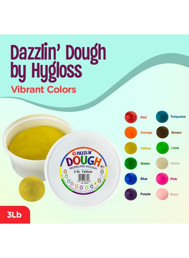 Hygloss Play Modeling Dough - Yellow Dough Unscented - Safe & Non-Toxic for Kids Arts & Crafts - Party Favors - Classroom Supplies - 3lb - Image 2