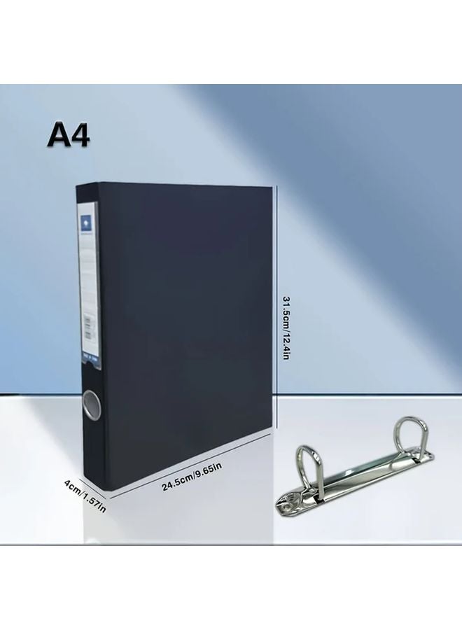 A4 Heavy Duty 2 Ring Binder File Organizer Blue Trim 1 Pack Black Document Binder - Image 4