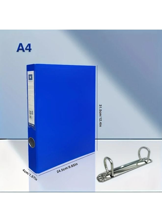 A4 Heavy Duty 2 Ring Binder File Organizer Blue Trim 1 Pack Black Document Binder - Image 1
