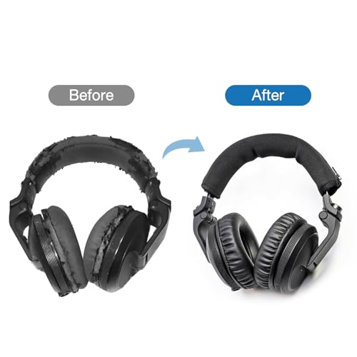 Voarmaks Thick Soft Protein Leather Ear Pads & Headband Cushion Cover Replacement Kits Compatible with Pioneer HDJ-X5 X5BT HDJ-X7 X7BT HDJ-X10 DJ Headset Headphone,with Memory Foam Filling (EarPads+Headband) - Image 3