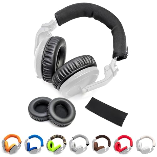 Voarmaks Thick Soft Protein Leather Ear Pads & Headband Cushion Cover Replacement Kits Compatible with Pioneer HDJ-X5 X5BT HDJ-X7 X7BT HDJ-X10 DJ Headset Headphone,with Memory Foam Filling (EarPads+Headband) - Image 1